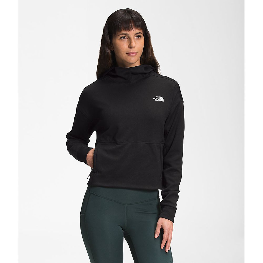 The North Face Fleece Womens Australia - The North Face Canyonlands Pullover Crop Black (XPC-501793)